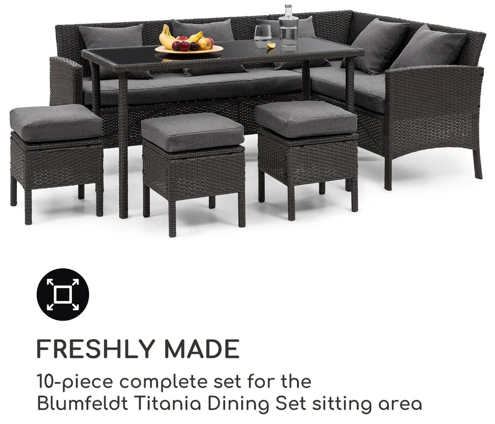 Blumfeldt Titania Dining Set, Калъфки за възглавници, 10-бр, 100% полиестер, тъмно сив