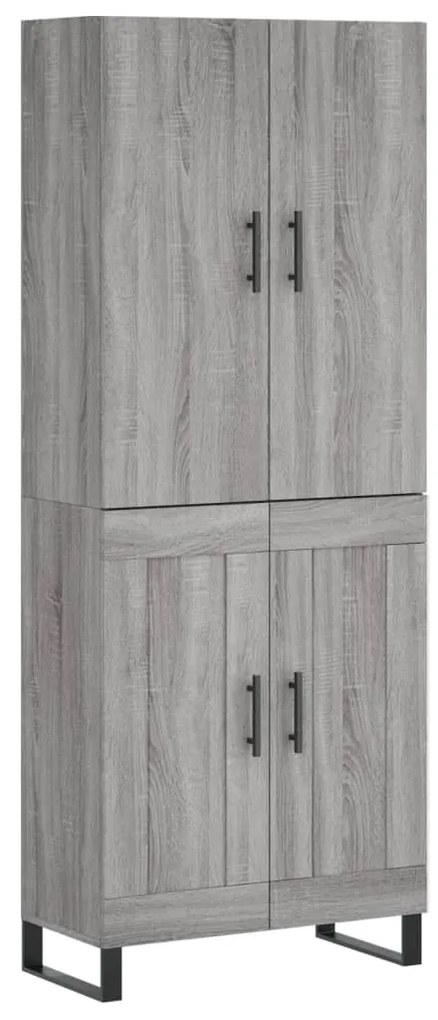 3195817 vidaXL Висок шкаф, сив сонома, 69,5x34x180 см, инженерно дърво