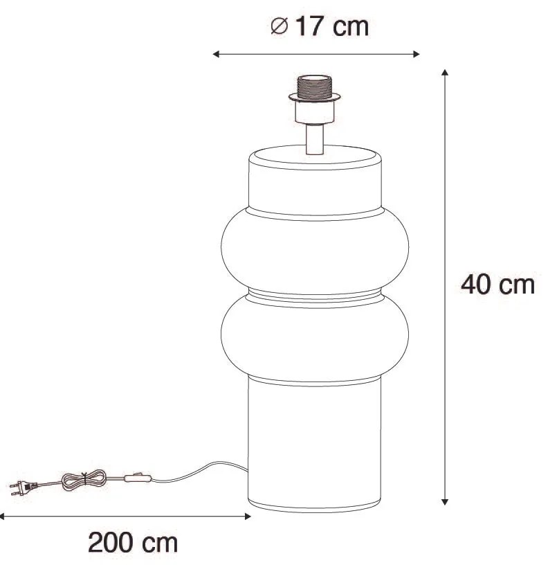 Дизайнерска настолна лампа черна керамика 17 см без абажур - Alisia