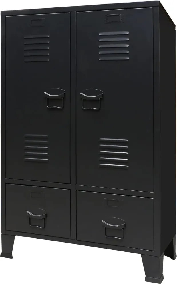 245960 vidaXL Гардероб метален, индустриален стил, 67x35x107 см, черен