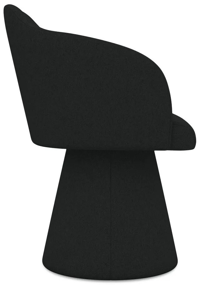 Черен тапициран трапезен стол Kanoa – Makamii