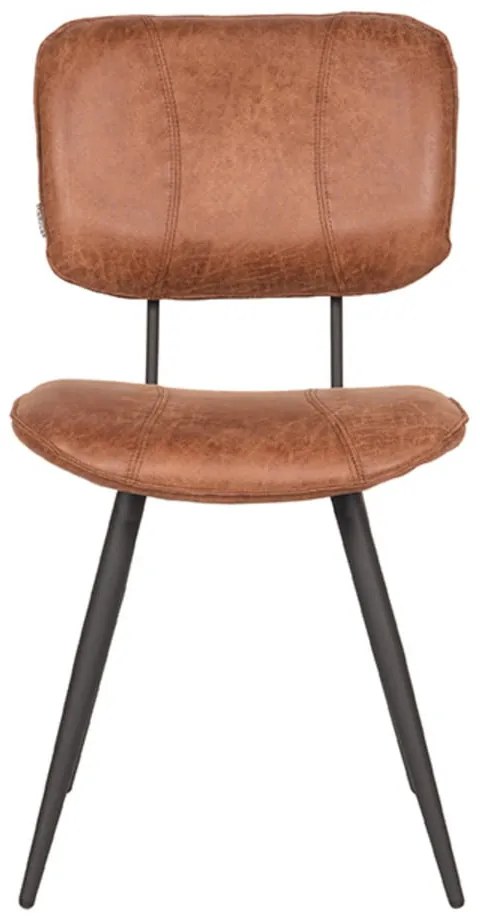 Кафяви кожени трапезни столове в комплект от 2 броя Fos - LABEL51