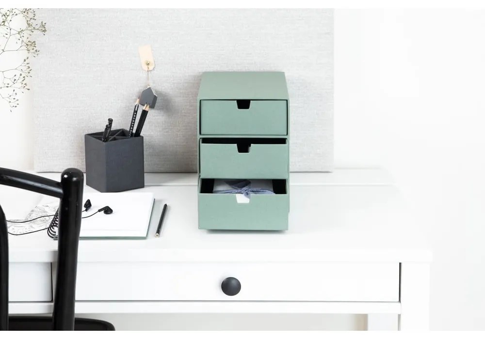 Зелен картонен органайзер за чекмедже Ingrid Canvas Paper Laminate – Bigso