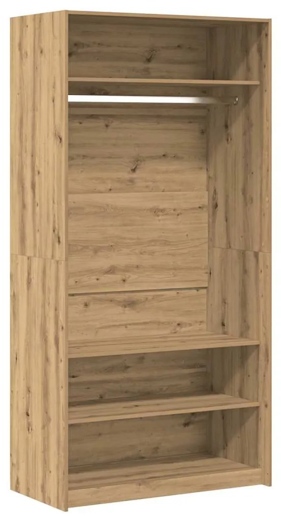 3318625 vidaXL Гардероб Artisan Дъб 100x50x200 cm Инженерна дървесина