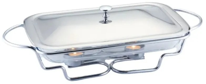 Съд за топло сервиране Bohmann BH 2008-30CG, 3l, Термоустойчиво стъкло, Капак, Поставка, Инокс