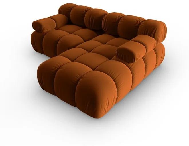 Ъглов диван от оранжево кадифе (десен ъгъл) Bellis - Micadoni Home