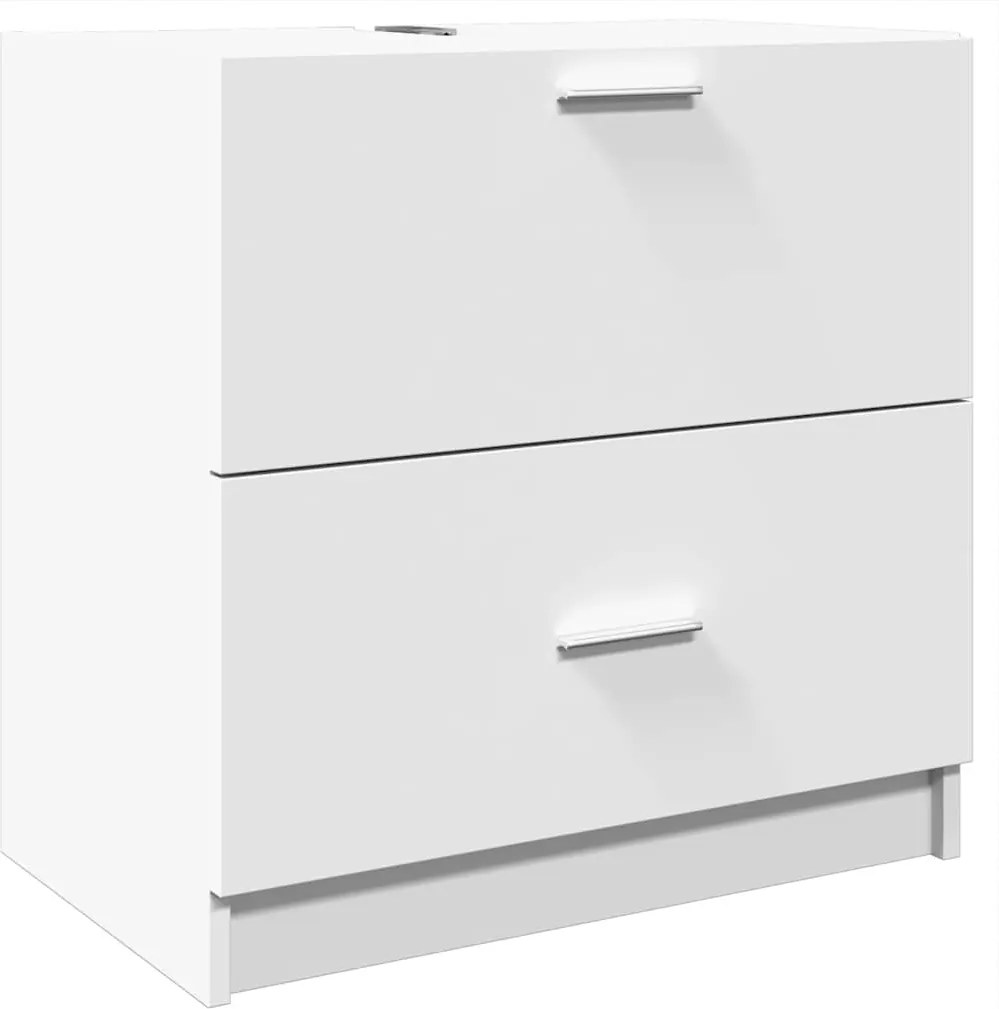 848108 vidaXL Долен шкаф за мивка, бял, 59x37x59 см, инженерно дърво