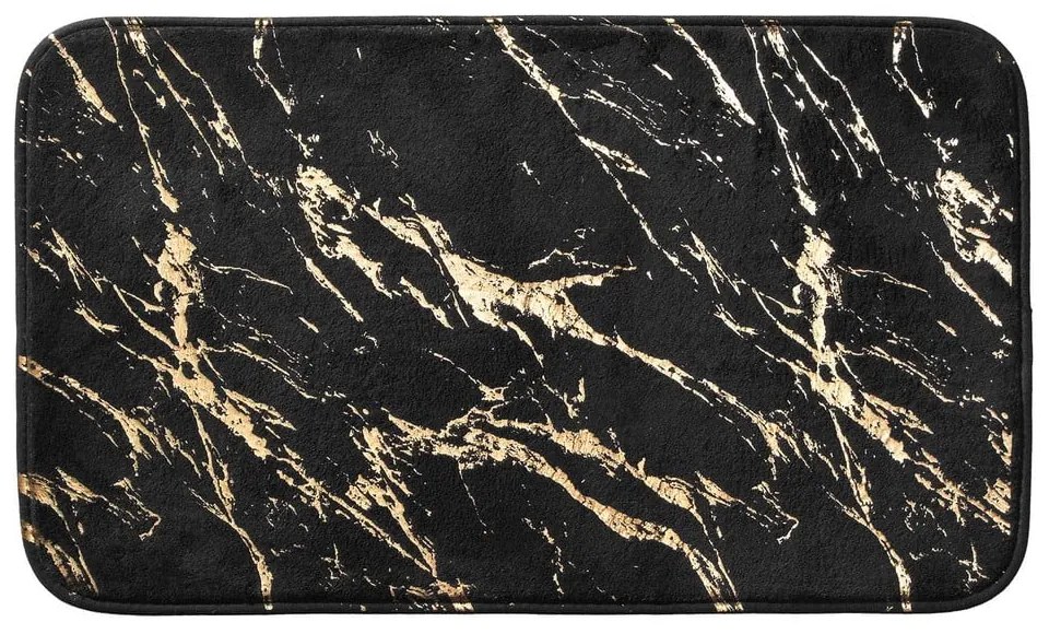 Черен/златист килим за баня 45x75 cm Aquamarbre – douceur d'intérieur