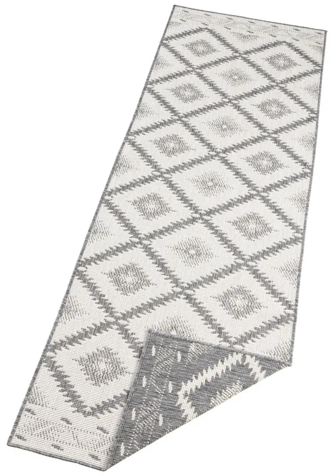 Сив и кремав килим на открито , 80 x 250 cm Malibu - NORTHRUGS