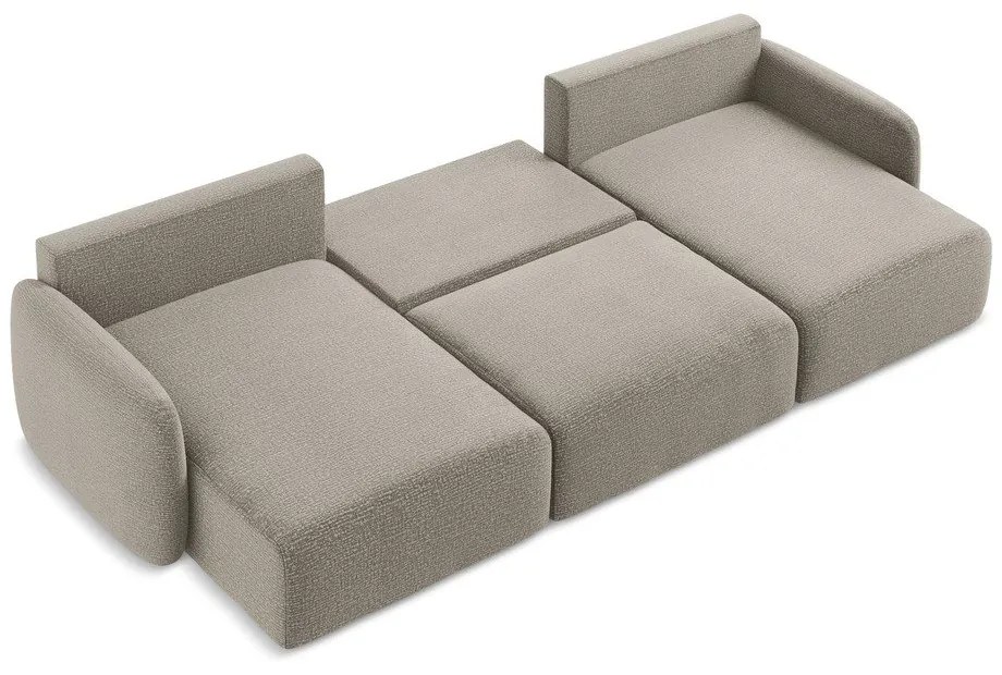 Бежов разтегателен ъглов диван с място за съхранение Kalena – Makamii