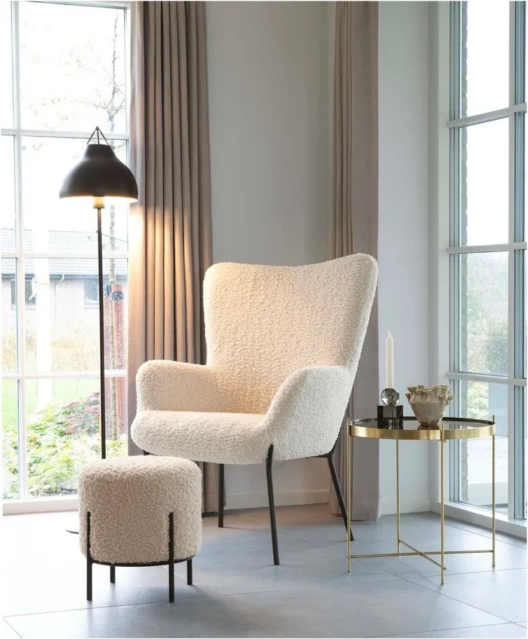 Кремаво кресло от изкуствен косъм Glasgow – Bonami Essentials