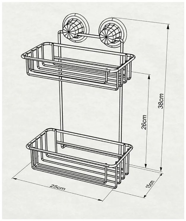 ЕТАЖЕРКА TEKNO TEL DM-256 2 нива/вакуум бяло
