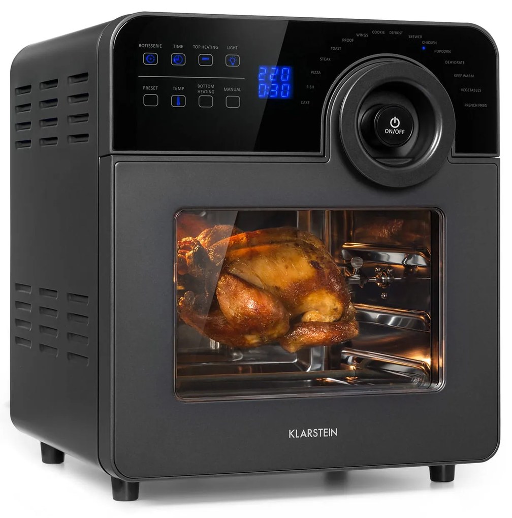 Klarstein AeroVital Cube Chef Фритюрник с горещ въздух 1700 W 14 литра 16 програми горно и долно нагряване