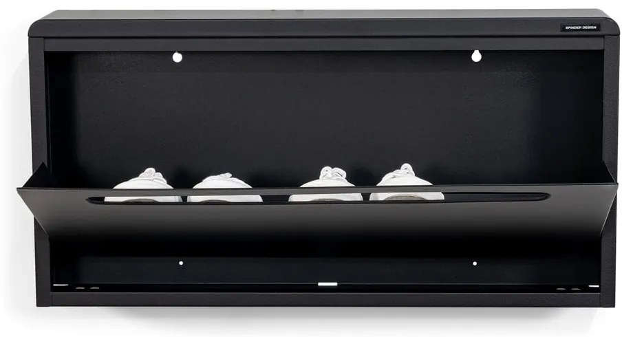 Черна метална накланяща се/висяща стойка за обувки 75x38x13 cm Mario – Spinder Design