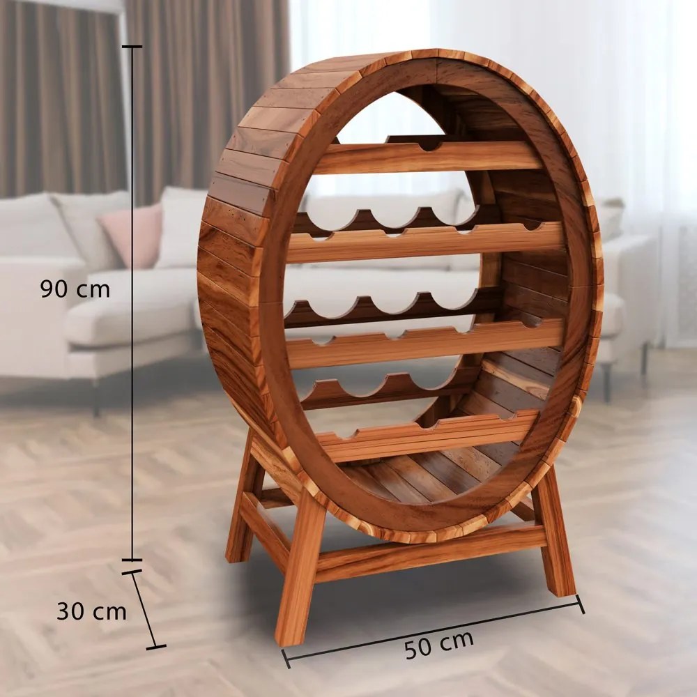 Дървена стойка за вино за 12 бутилки