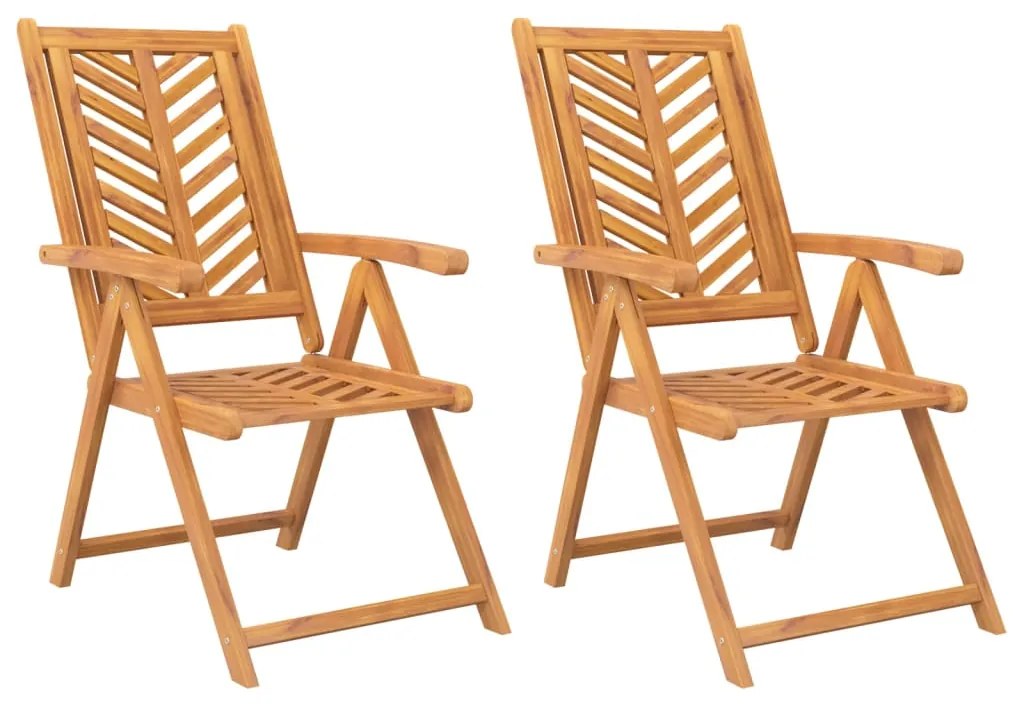 362231 vidaXL Накланящи се градински столове, 2 бр, акация масив
