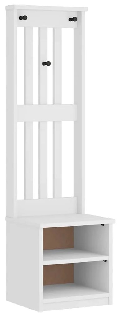 4010480 vidaXL L Дърво за антре SANDENS бяло 45x40x159,5 cm