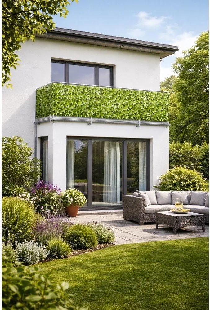 Зелен пластмасов балконски параван 500x85 cm Wilder Wein – Maximex