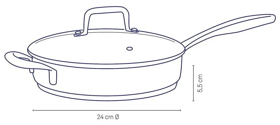 Тиган от неръждаема стомана с капак, ø 24 cm Flavoria - Kela