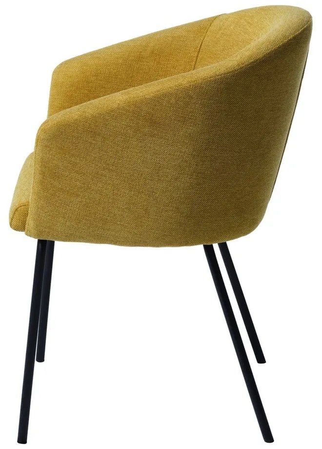 Тапициран трапезен стол с подлакътници в цвят горчица Easton – Unique Furniture