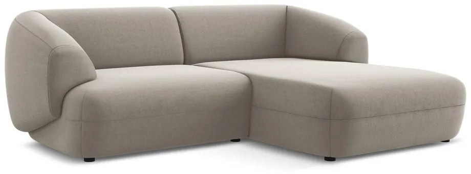 Бежов кадифен ъглов диван (десен ъгъл) Moana – Makamii