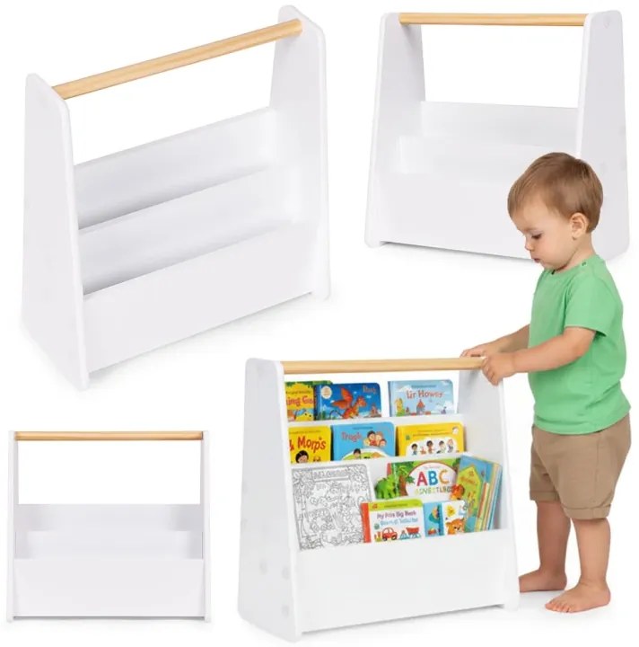 Детска библиотека - MONTESSORI рафт за книги с 3 отделения