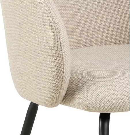 ЦЛЯРА Бежово (тъкан Басэл 24)/черни крака - МОДЕРЕН ТАПИЦИРАН СТОЛ ЛОФТ ЗА ДНЕВНА/ТРАПЕЗАРИЯ/ОФИС