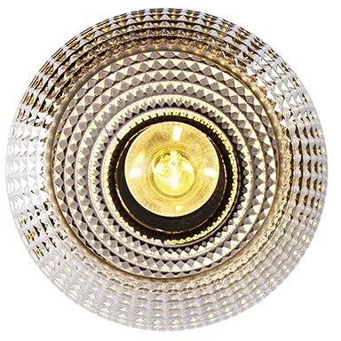 Таванна лампа в стил Арт Деко черна с опушено стъкло - Sphere