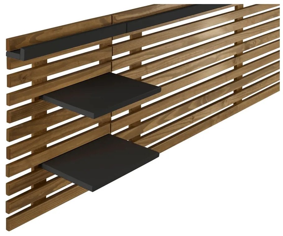 Табла за глава от черен/естествен бор 240x62 cm Nidra - Marckeric