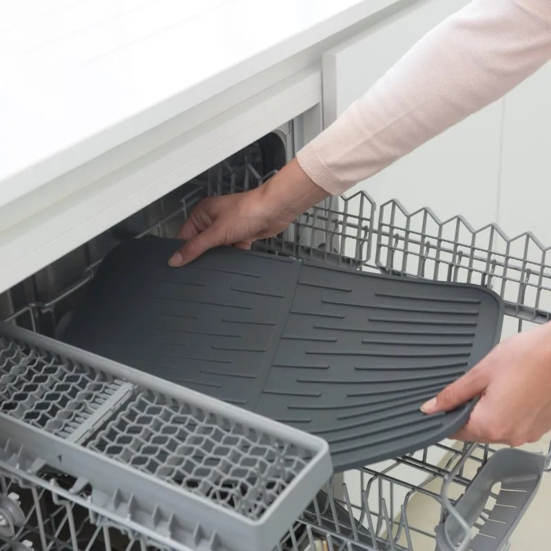 Силиконова подложка за сушене на съдове Brabantia SinkSide 1000206, 43.5x32.5 см, Сгъваема, Тъмносив