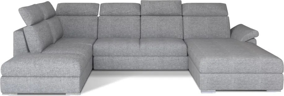 Светлосив разтегателен ъглов диван (ляв ъгъл U форма) Evanell – ELTAP
