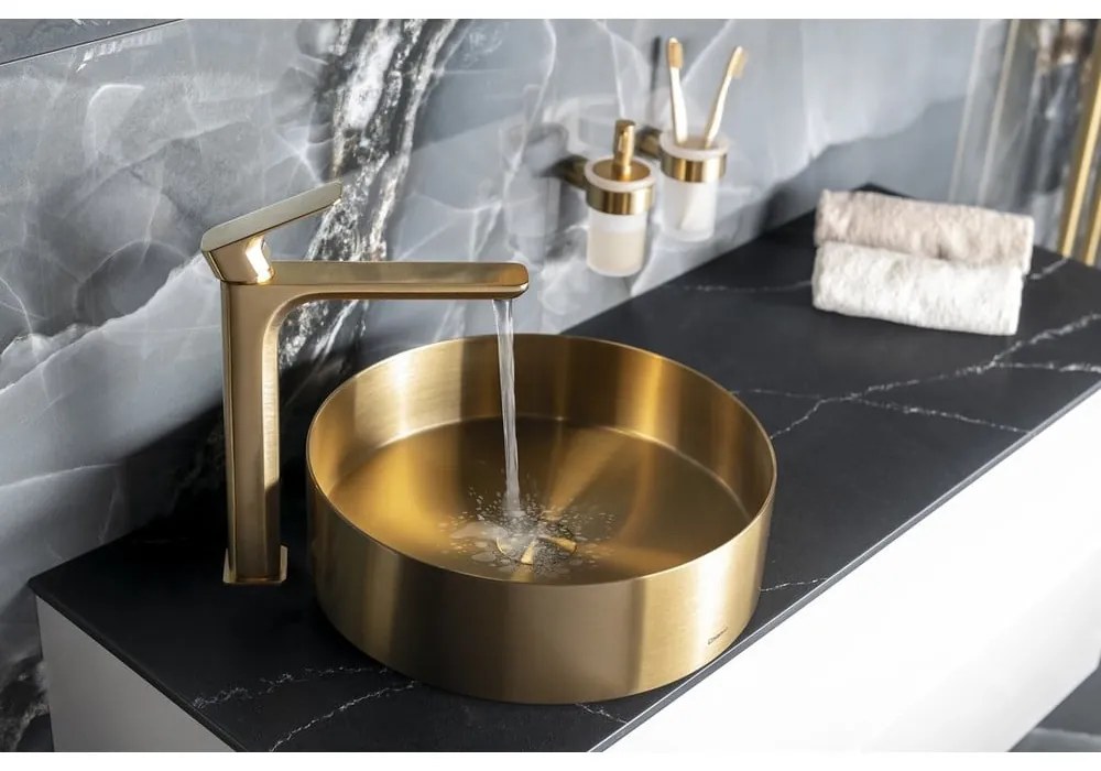 Стояща батерия за мивка в златист цвят Spy – Sapho