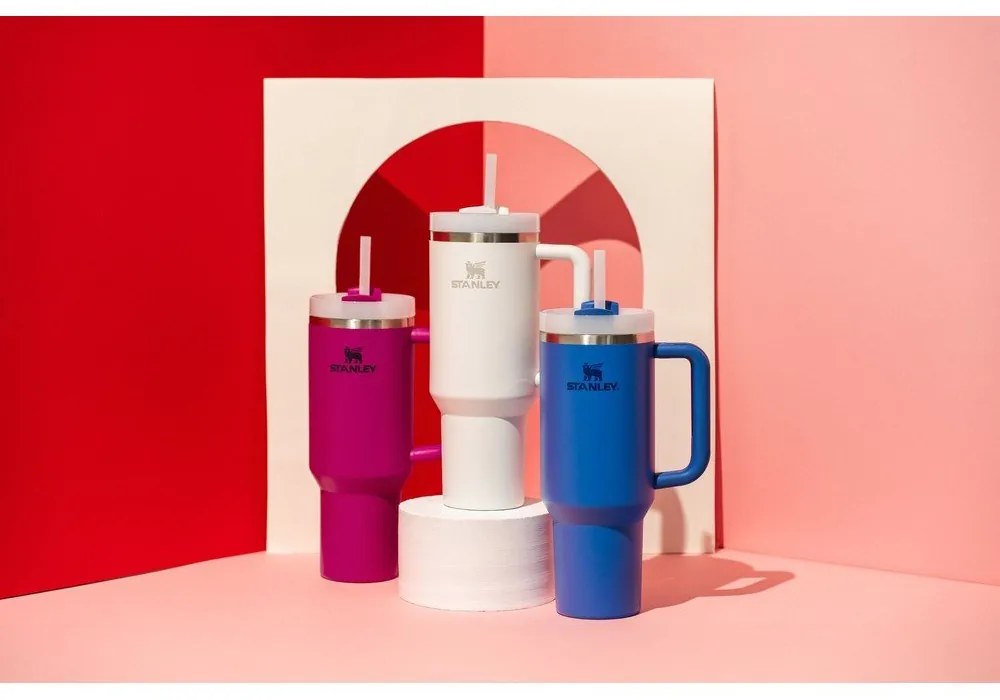 Бял термос със сламка от неръждаема стомана 1,18 l Quencher H2.0 FlowState Tumbler Frost – Stanley