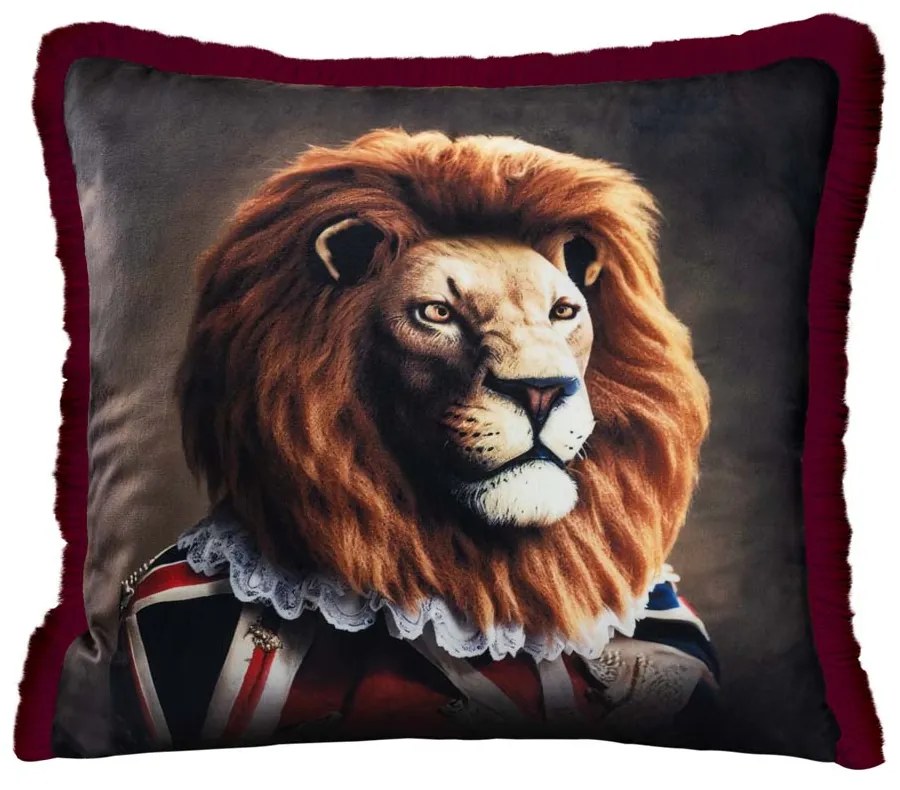 LION VELVET ДЕКО ВЪЗГЛАВНИЦА С ЦИП 43X43СМ