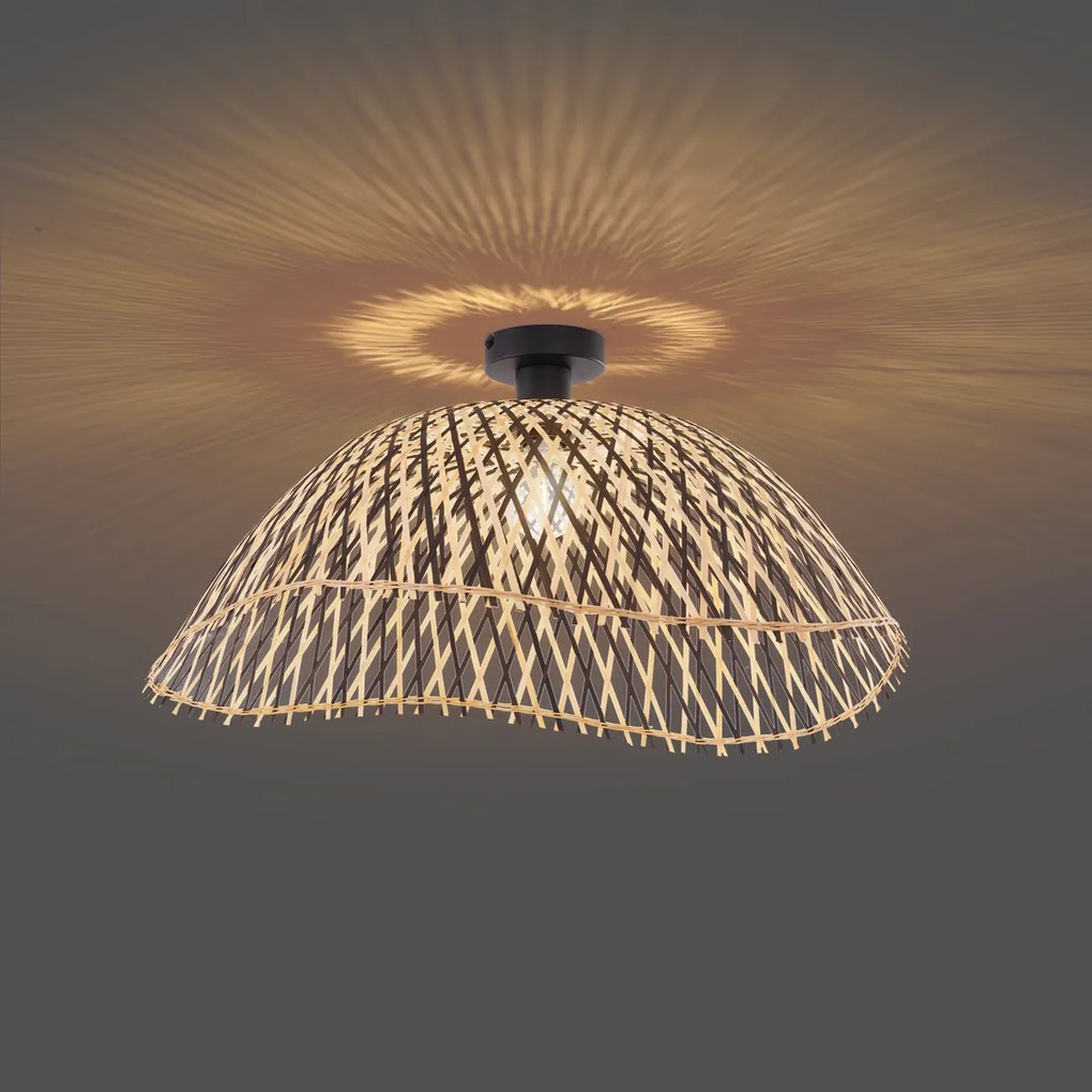 Таванно осветление в стил Арт Деко, черно бамбуково, 60 см - Alka