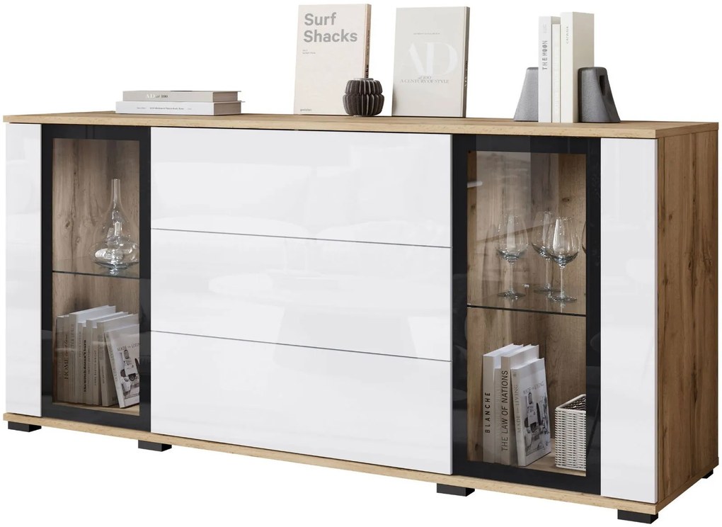 Скринове Каро SB 150-Натурален-Бял Лъскав