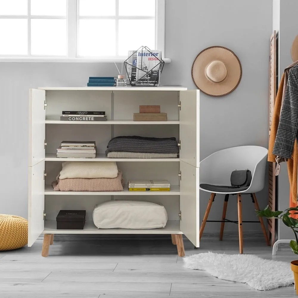 Бяло шкафче 95x111 cm Multilux – Kalune Design