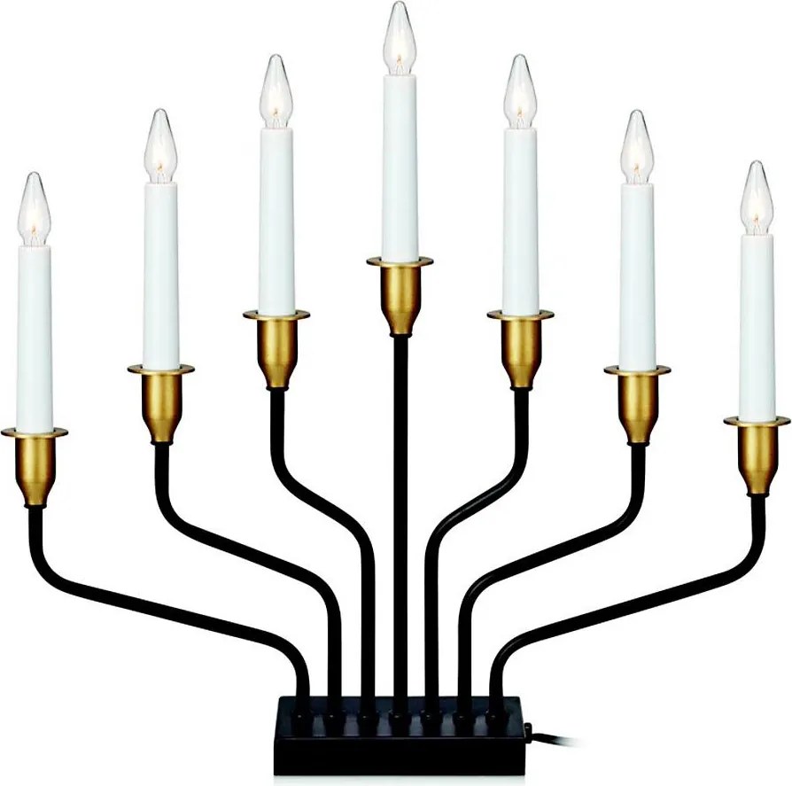 Markslöjd 703578 - Коледен свещник BROSA 7xE10/3W/230/34V черен