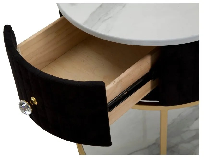 Нощно шкафче в черно и златно Montpellier - Mauro Ferretti