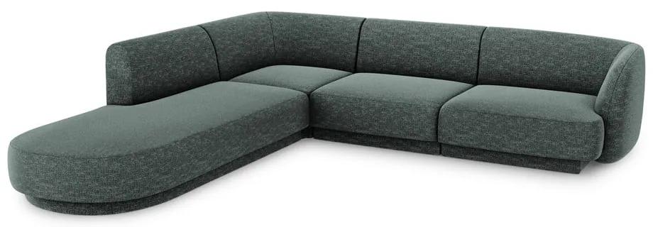 Тъмнозелен ъглов диван (ляв ъгъл) Miley - Micadoni Home