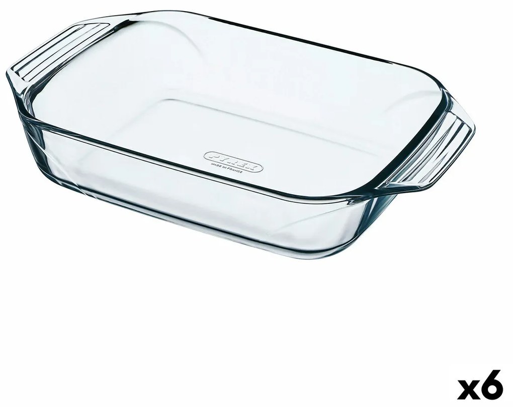 Ястие за печене Pyrex Irresistible Квадратен 39 x 24,5 x 6,9 cm Прозрачен Cтъкло (6 броя)