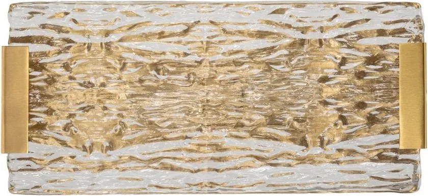 Стъклена стенна лампа в златист цвят Oblin – Mauro Ferretti