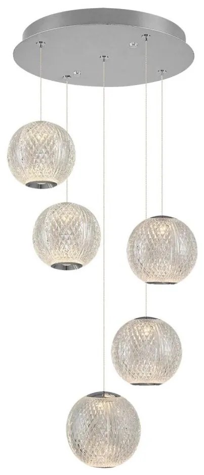 LED полилей на кабел CREMONA 5xLED/5W/230V 3000K матов хром