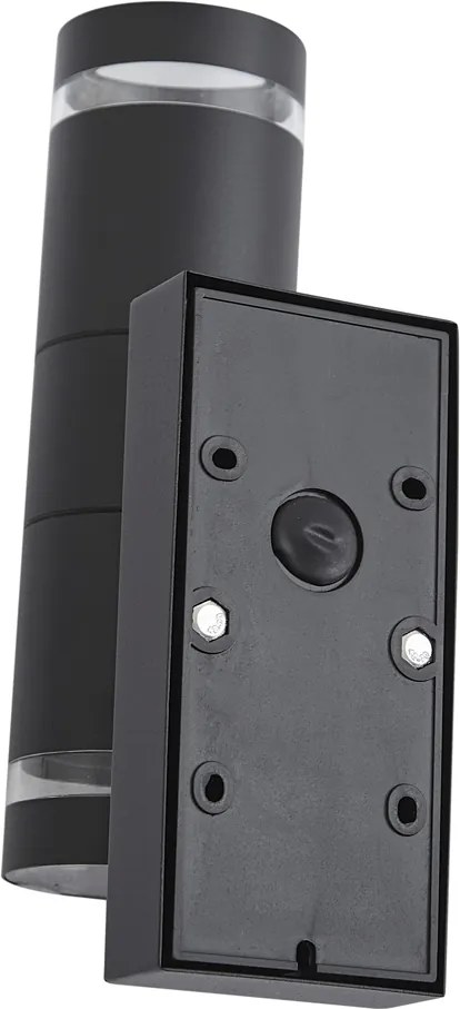 Модерна външна стенна лампа черна 2-светлина IP44 със сензор за здрач - Dubbla