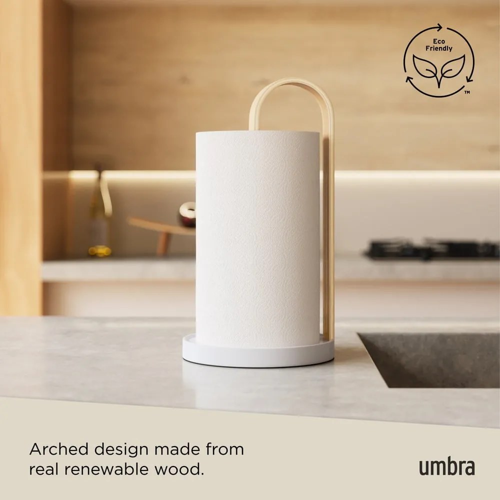 Бяла дървена поставка за хартия ø 17 cm Bellwood - Umbra