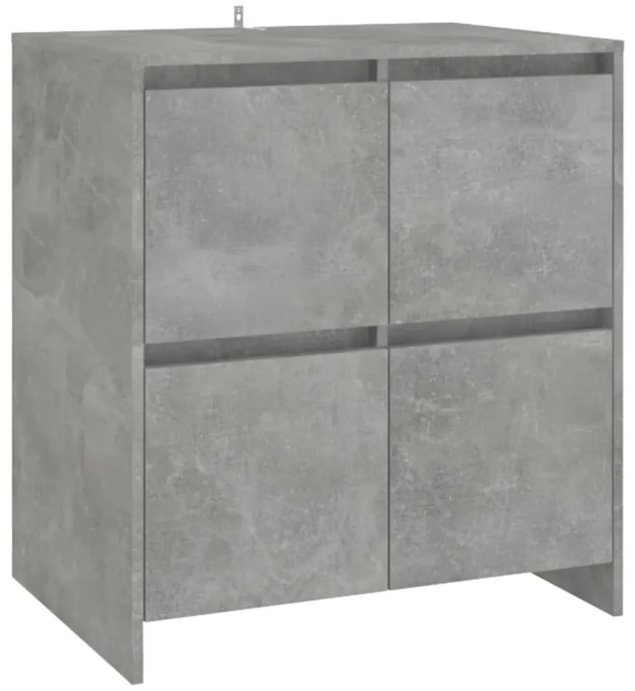 809768 vidaXL Сайдборд, бетонно сив, 70x41x75 см, инженерно дърво