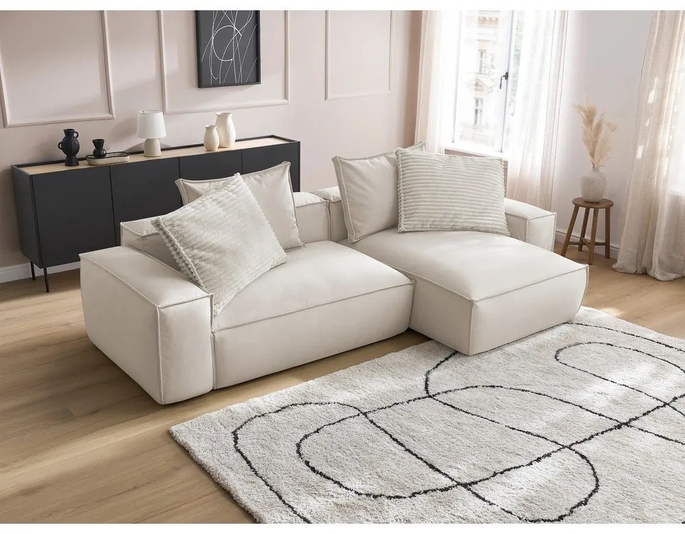 Бежов ъглов диван от изкуствена кожа (променлив) Boheme – Bobochic Paris