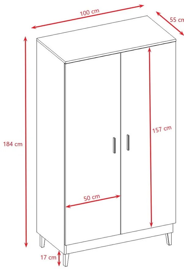 Гардероб Kubi - бял