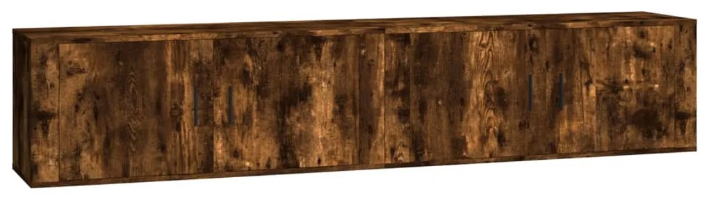 3188371 vidaXL ТВ шкафове със стенен монтаж, 2 бр, опушен дъб, 100x34,5x40 см