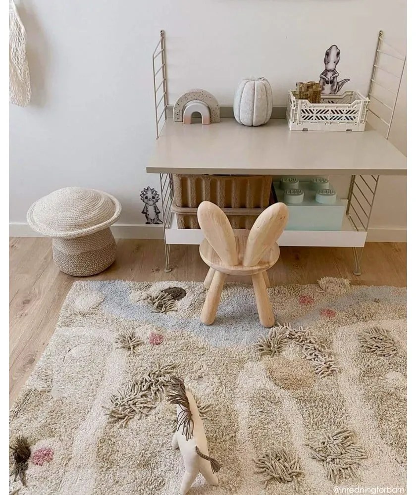 Бежова текстилна детска кошница за играчки ø 33x38 cm Mama Mushroom – Lorena Canals